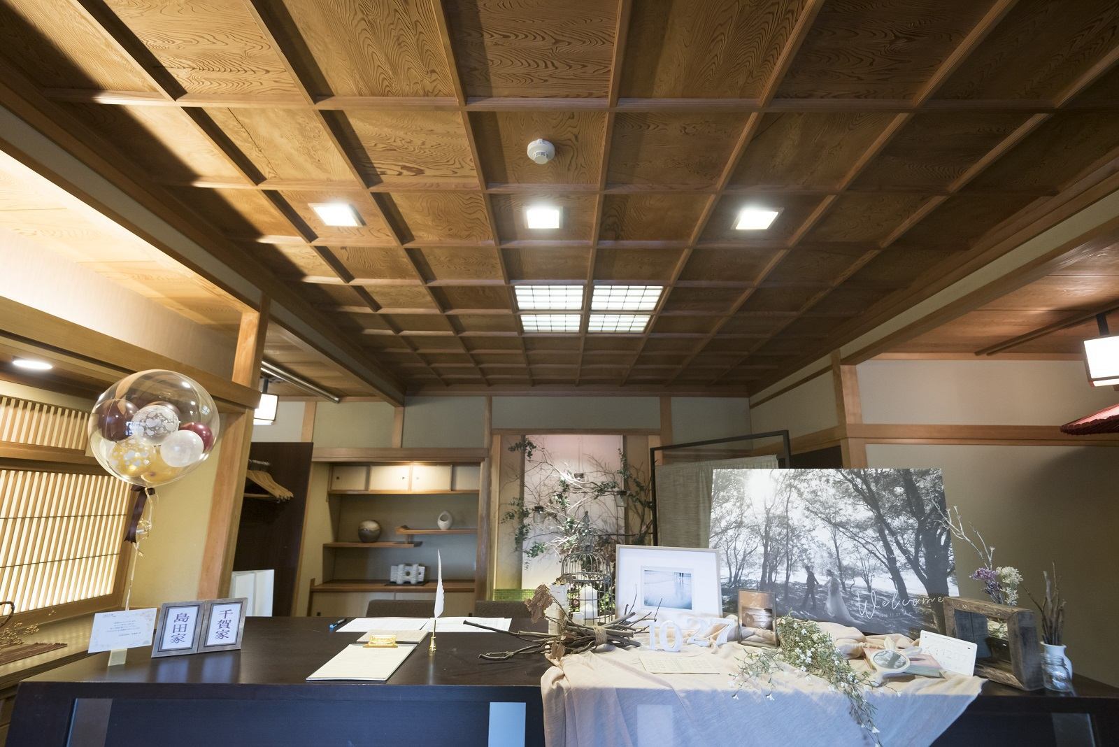 香川県高松市の小さな結婚式相談カウンターマリマリコンシェルジュのご紹介式場　弓絃葉の受付スペース